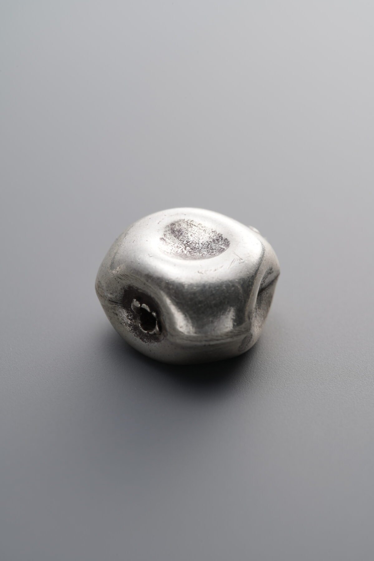 999 Fine Silver-Bright-Dimensional Irregular Triangle Spacer Bead-13mm - Image 1