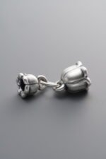 999 Silver-Vintage-3D Double-Bud Pendant-13mm - Image 2