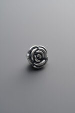 999 Fine Silver-Antiqued-Dimensional Rose Flower Spacer Bead-8mm - Image 2