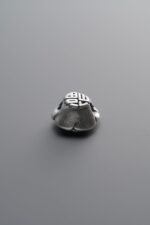 999 Fine Silver-Antiqued-Dimensional Rose Flower Spacer Bead-8mm - Image 3