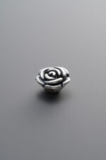 999 Fine Silver-Antiqued-Dimensional Rose Flower Spacer Bead-8mm - Image 4