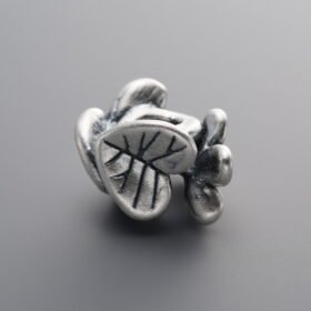 999 Silver-Vintage-3D Flower Wreath Spacer Bead-14mm