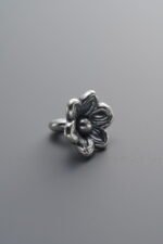 999 Silver-Vintage-3D Small Flower Pendant-9mm