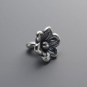 999 Silver-Vintage-3D Small Flower Pendant-9mm