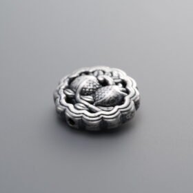 3D Hollow Peach Pattern Box-shaped Spacer Bead