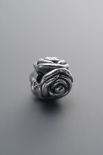 999 Silver-Vintage-3D Triple-Rose Spacer Beads-10mm - Image 3