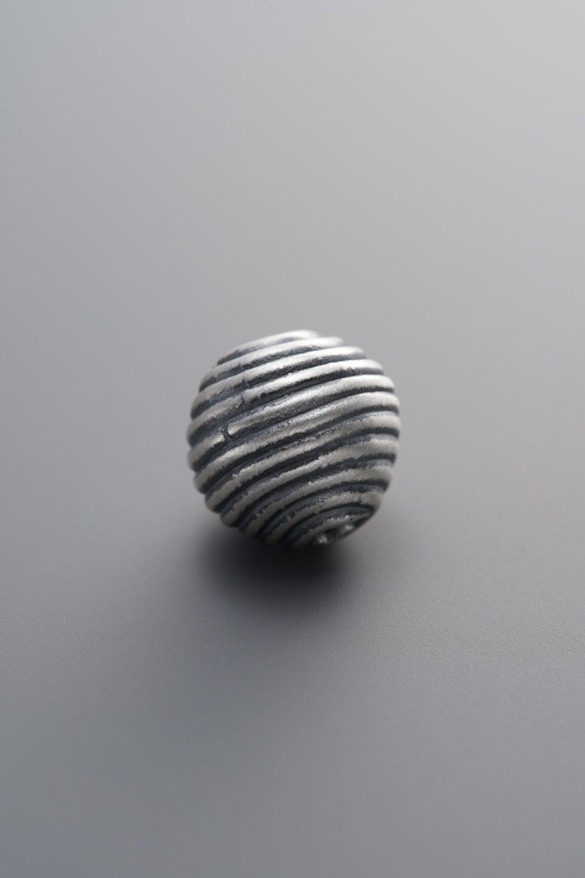 999 Fine Silver-Antiqued-Dimensional Spiral Spacer Bead-10mm - Image 2