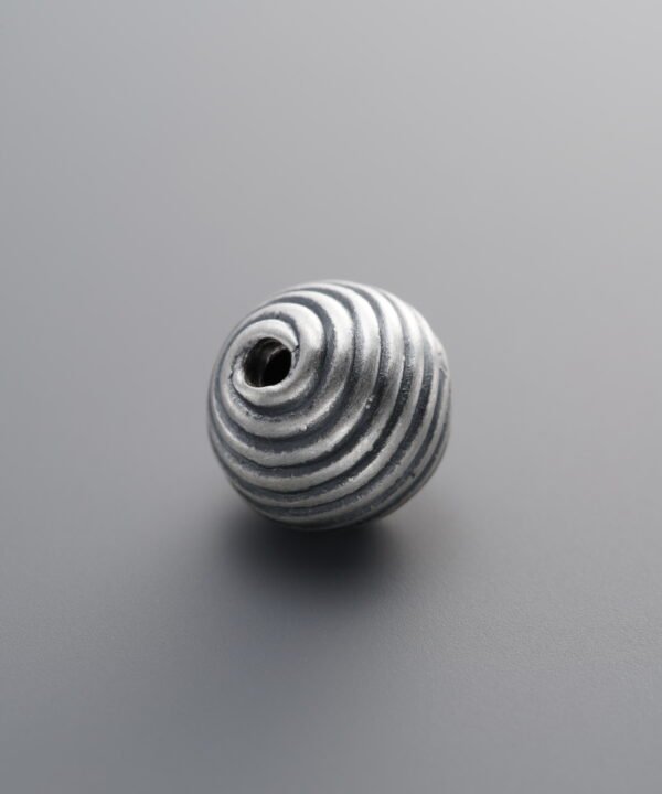 999 Fine Silver-Antiqued-Dimensional Spiral Spacer Bead-10mm