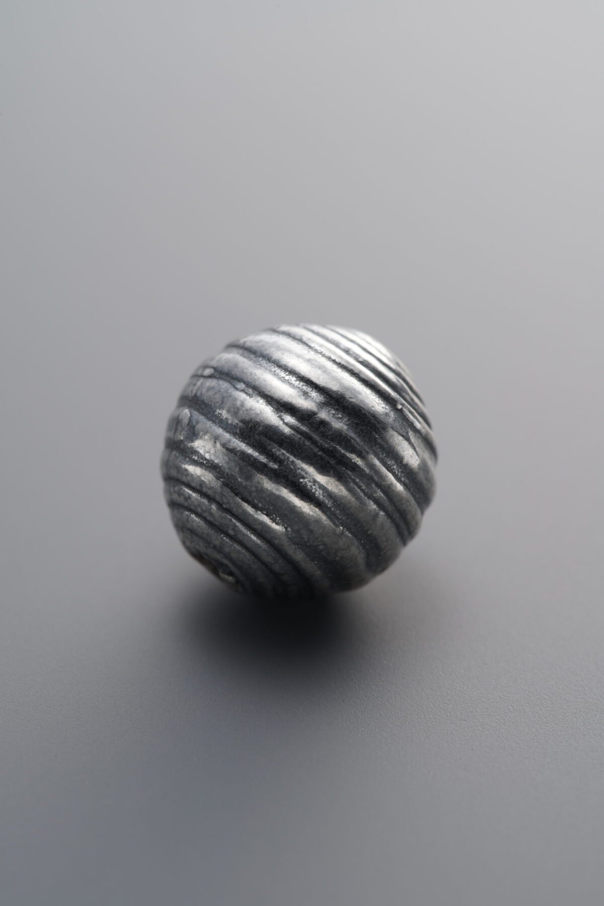 999 Fine Silver-Antiqued-Dimensional Spiral Spacer Bead-10mm - Image 1