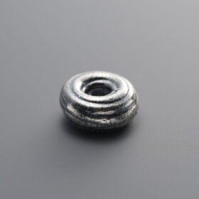 999 Fine Silver-Antiqued-Dimensional Spiral Ring Bead-10mm