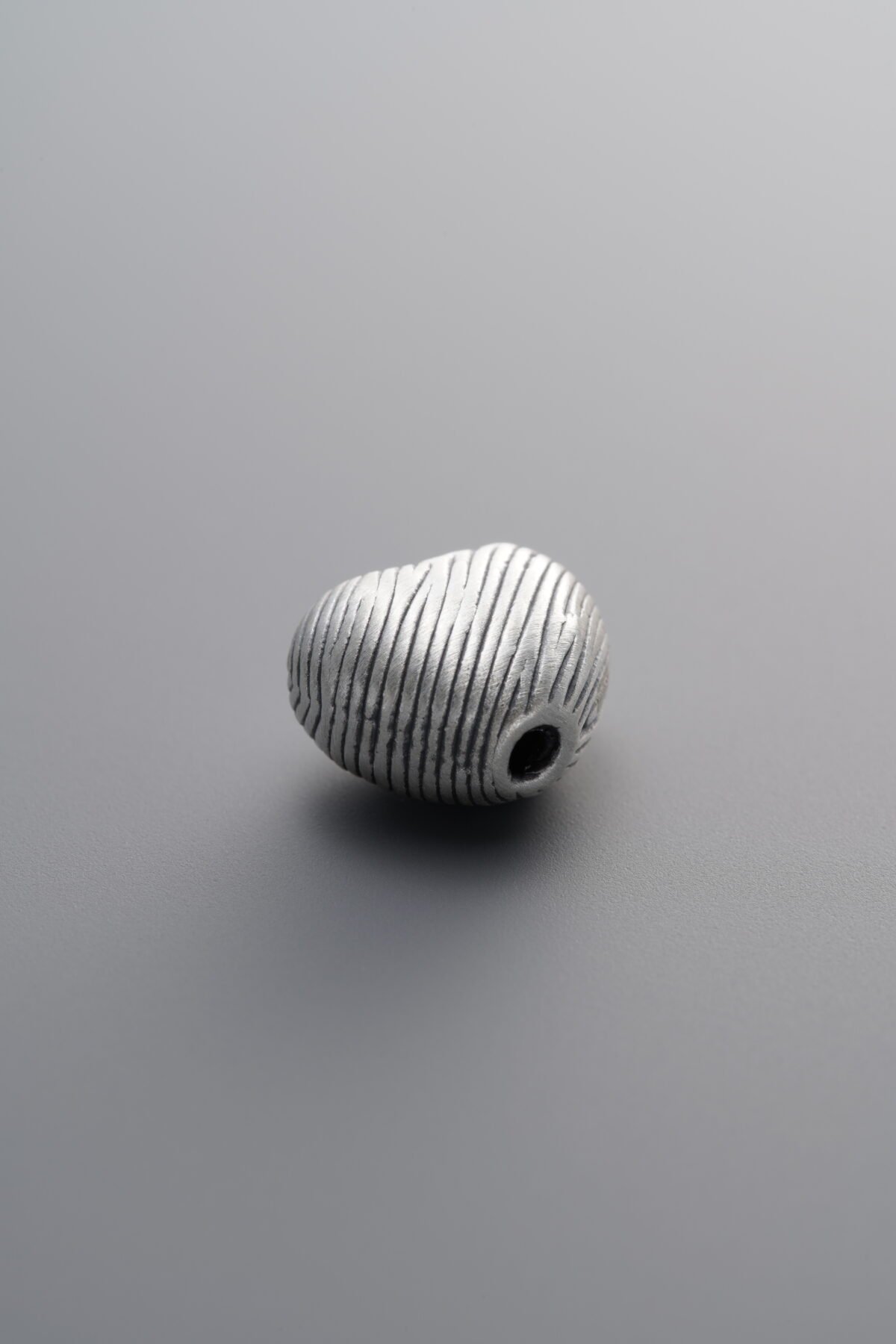 999 Fine Silver-Antiqued-Heart Spacer Bead-10mm - Image 1