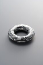 999 Fine Silver-Antiqued-Dimensional Fish Pattern Large Ring Spacer Bead-24mm - Image 3