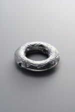 999 Fine Silver-Antiqued-Dimensional Fish Pattern Large Ring Spacer Bead-24mm