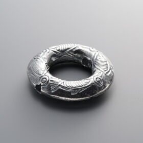 999 Silver-Vintage-3D Fish Pattern Large Ring Spacer Beads-24mm