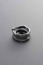 999 Fine Silver-Antiqued-Dimensional Leaf Slider Bail-11mm - Image 2