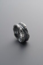 999 Fine Silver-Antiqued-Dimensional Leaf Slider Bail-11mm - Image 3
