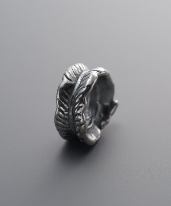 999 Fine Silver-Antiqued-Dimensional Leaf Slider Bail-11mm