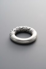 999 Silver-Vintage-3D Auspicious Cloud Fret Pattern Sliding Ring-18mm - Image 2