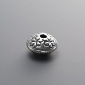 999 Fine Silver-Antiqued-Dimensional Rondelle Spacer Bead-10mm