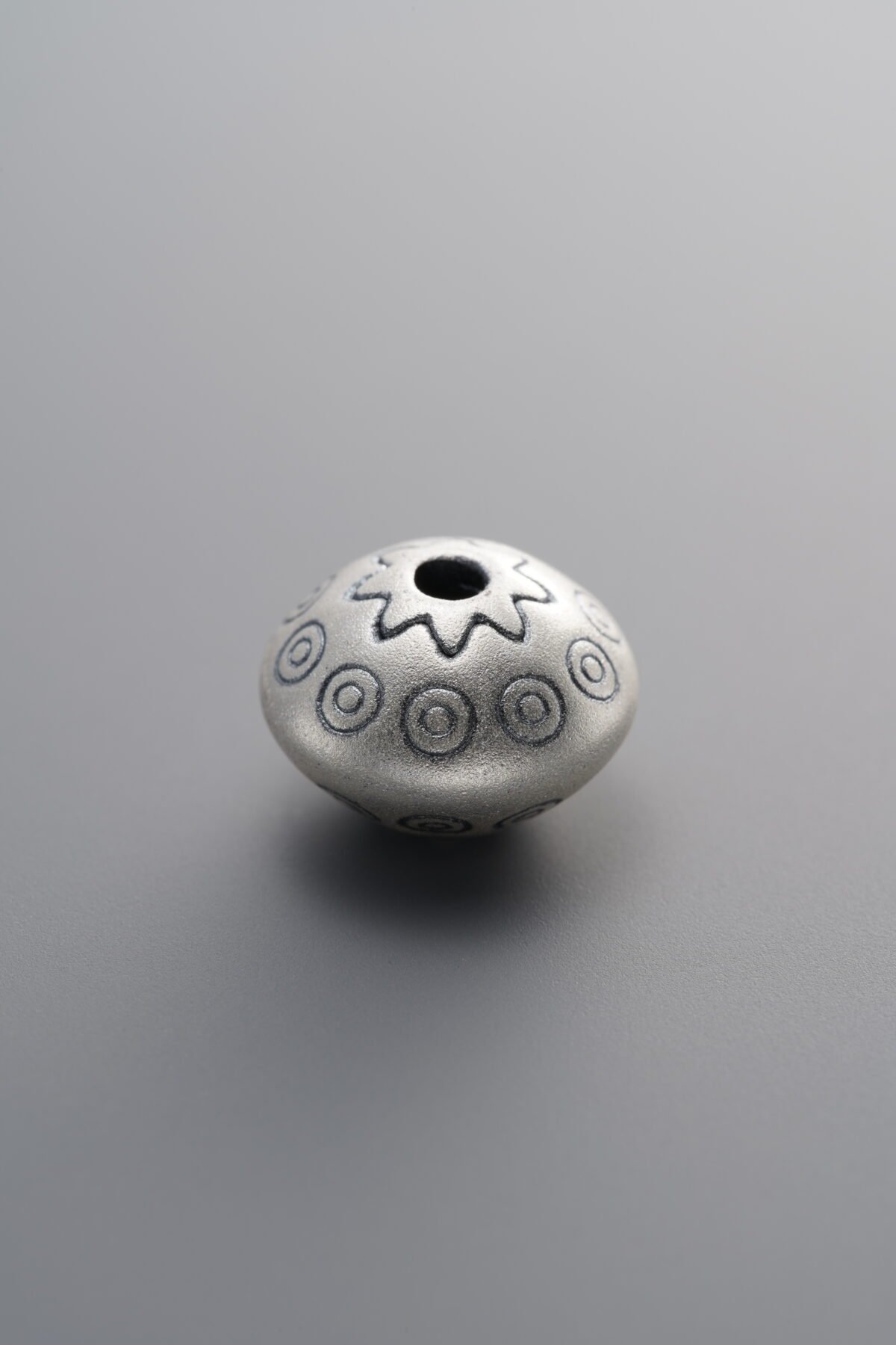 999 Fine Silver-Antiqued-Rondelle Spacer Bead-11mm - Image 1