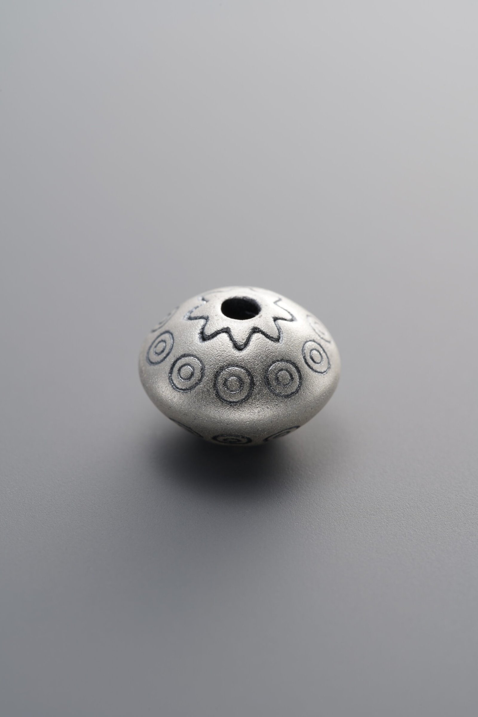 F1-56 (4) 999 Fine Silver-Antiqued-Rondelle Spacer Bead-11mm - Image 1