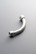 999 Fine Silver-Antiqued-Cloud Pattern Curved Tube Bead-43mm - Image 3