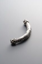 999 Fine Silver-Antiqued-Patterned Curved Tube-44mm - Image 2