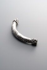 999 Fine Silver-Antiqued-Patterned Curved Tube-44mm - Image 3