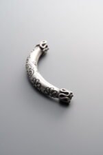 999 Fine Silver-Antiqued-Patterned Curved Tube-44mm