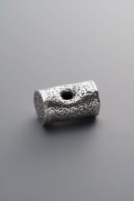 999 Fine Silver-Antiqued-Hammered Barrel Spacer Bead-10mm