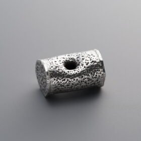 999 Fine Silver-Antiqued-Hammered Barrel Spacer Bead-10mm