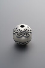 999 Fine Silver-Antiqued-Patterned Lantern Spacer Bead-11mm - Image 3