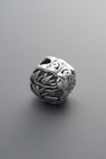 999 Silver-Vintage-Bamboo Pattern Box Spacer Beads-11mm - Image 2