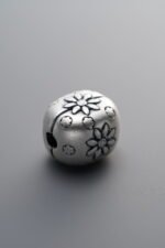 999 Fine Silver-Antiqued-Dimensional Square Round Spacer Bead-12mm