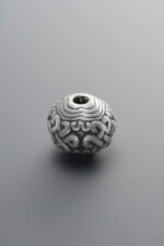 999 Fine Silver-Antiqued-Dimensional Chinese Knot Spacer Bead-10mm - Image 3