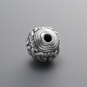 999 Fine Silver-Antiqued-Dimensional Chinese Knot Spacer Bead-10mm