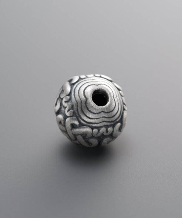 999 Fine Silver-Antiqued-Dimensional Chinese Knot Spacer Bead-10mm