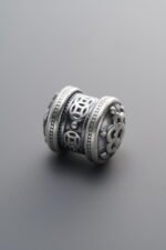 999 Fine Silver-Antiqued-Dimensional Copper Coin Tube Bead-13mm - Image 3
