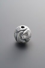 999 Fine Silver-Antiqued-Dimensional Fish Spacer Bead-10mm