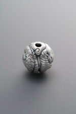 999 Fine Silver-Antiqued-Dimensional Fish Spacer Bead-10mm - Image 3