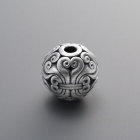 999 Fine Silver-Antiqued-Dimensional Hard Silver Ruyi Knot Chinese Frog Clasp Bead Clasp-10mm