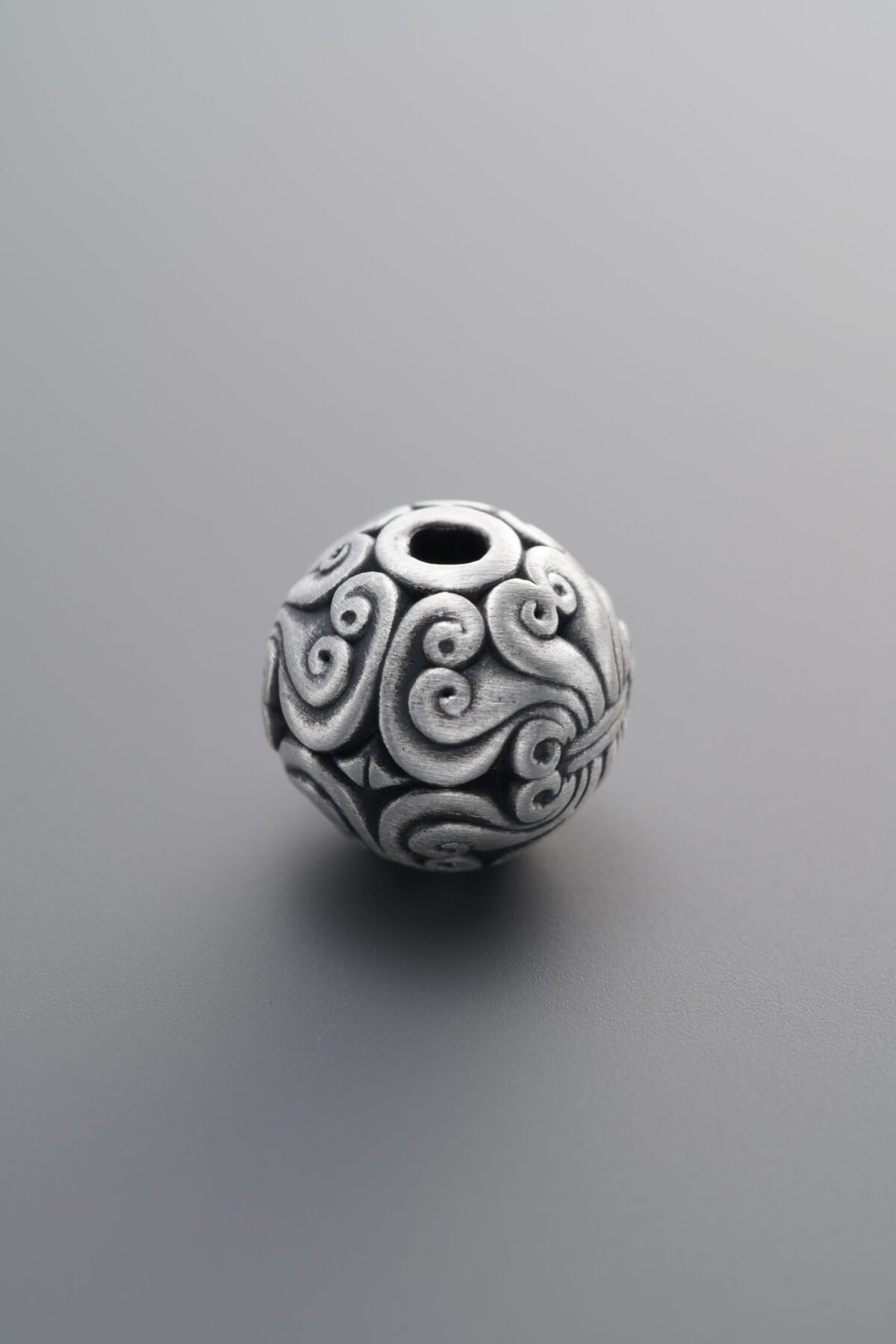 3D Hard Silver Ruyi Knot Pankou Button Bead Clasp