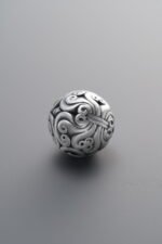 999 Silver-Vintage-3D Hard Silver Ruyi Knot Pankou Button Bead Clasp-10mm - Image 3