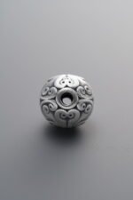 999 Silver-Vintage-3D Hard Silver Ruyi Knot Pankou Button Bead Clasp-10mm - Image 2