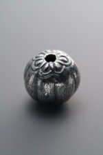 999 Fine Silver-Antiqued-Dimensional Pumpkin Spacer Bead-14mm