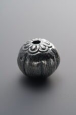 999 Fine Silver-Antiqued-Dimensional Pumpkin Spacer Bead-14mm - Image 3
