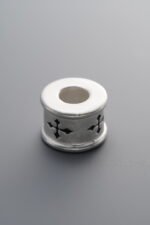 999 Fine Silver-Bright-Carved Cross Spacer Bead-12mm - Image 2