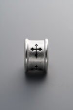 999 Fine Silver-Bright-Carved Cross Spacer Bead-12mm - Image 3