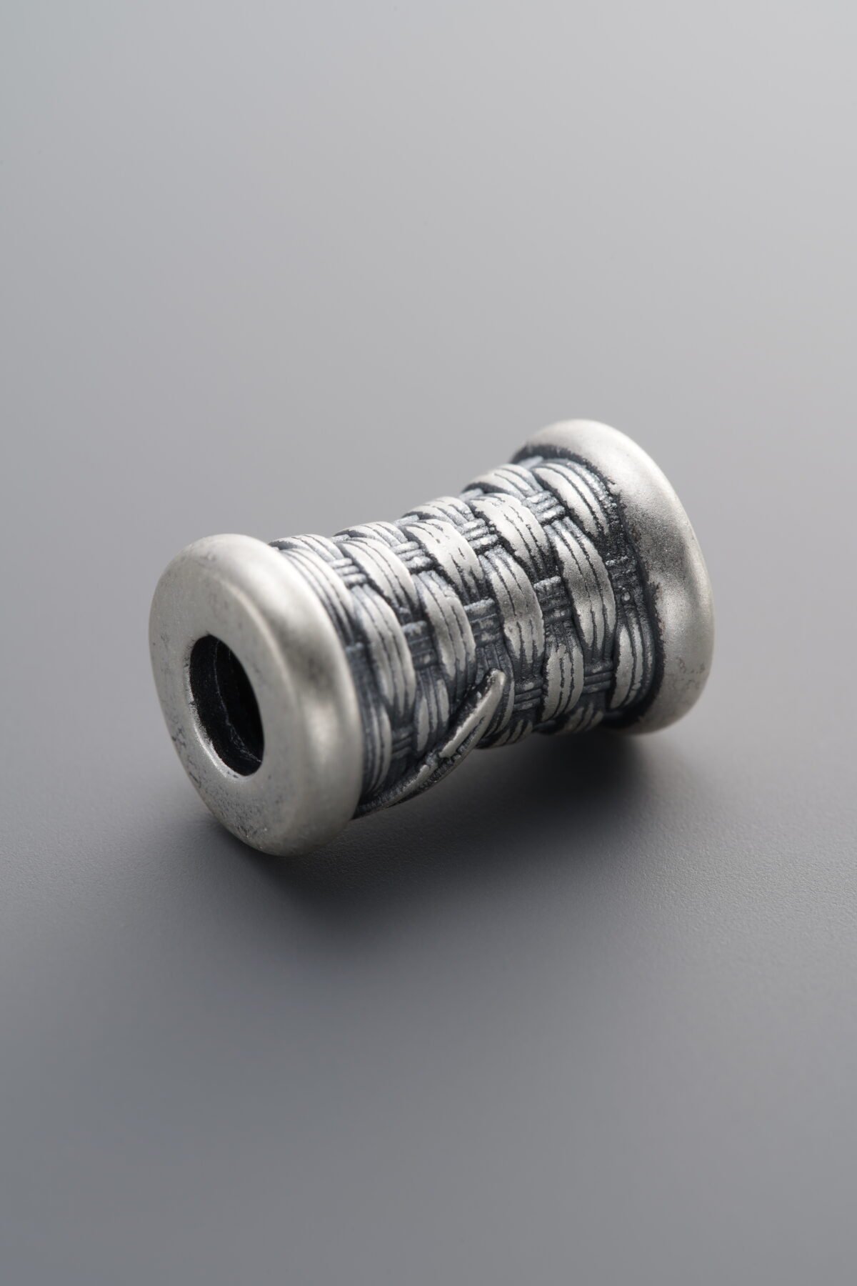 999 Fine Silver-Antiqued-Braided Bead-14mm - Image 4