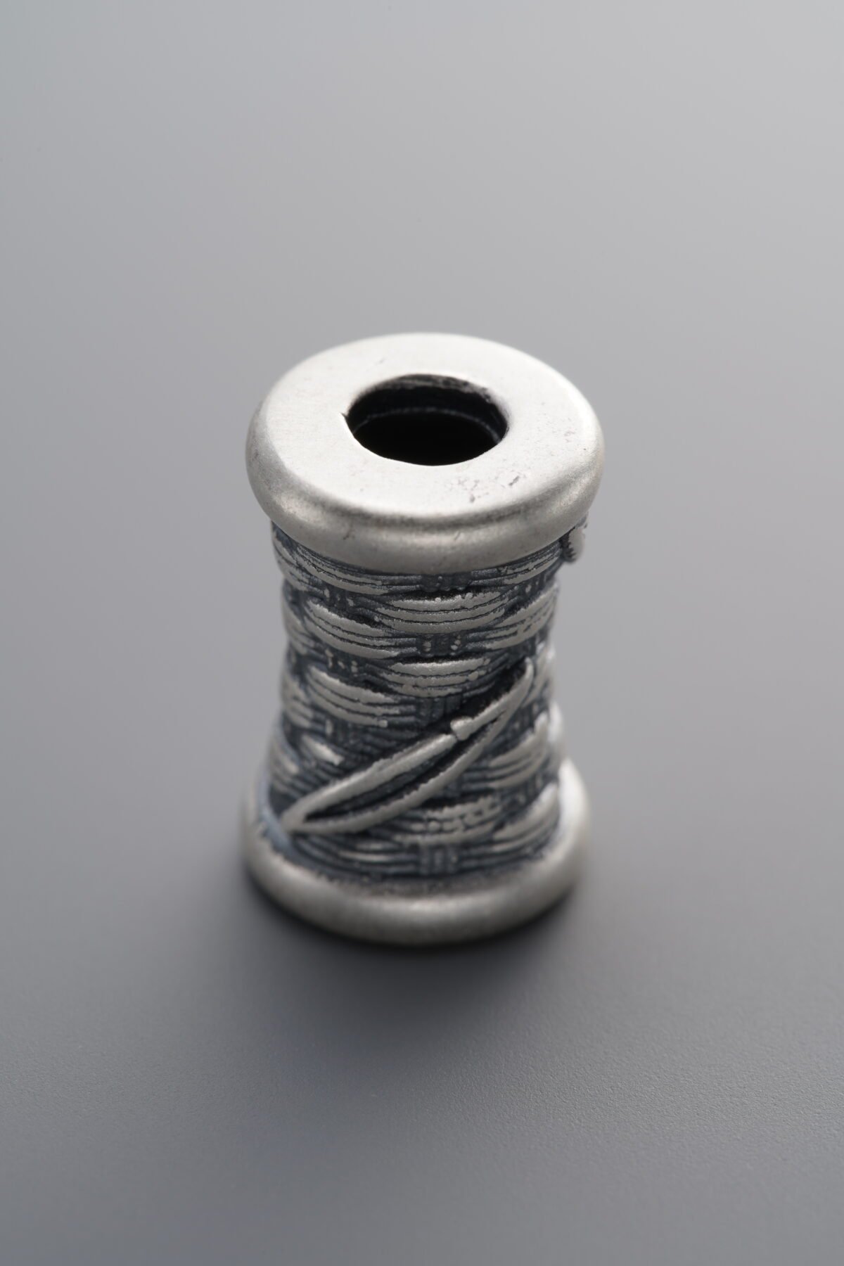 999 Fine Silver-Antiqued-Braided Bead-14mm - Image 3
